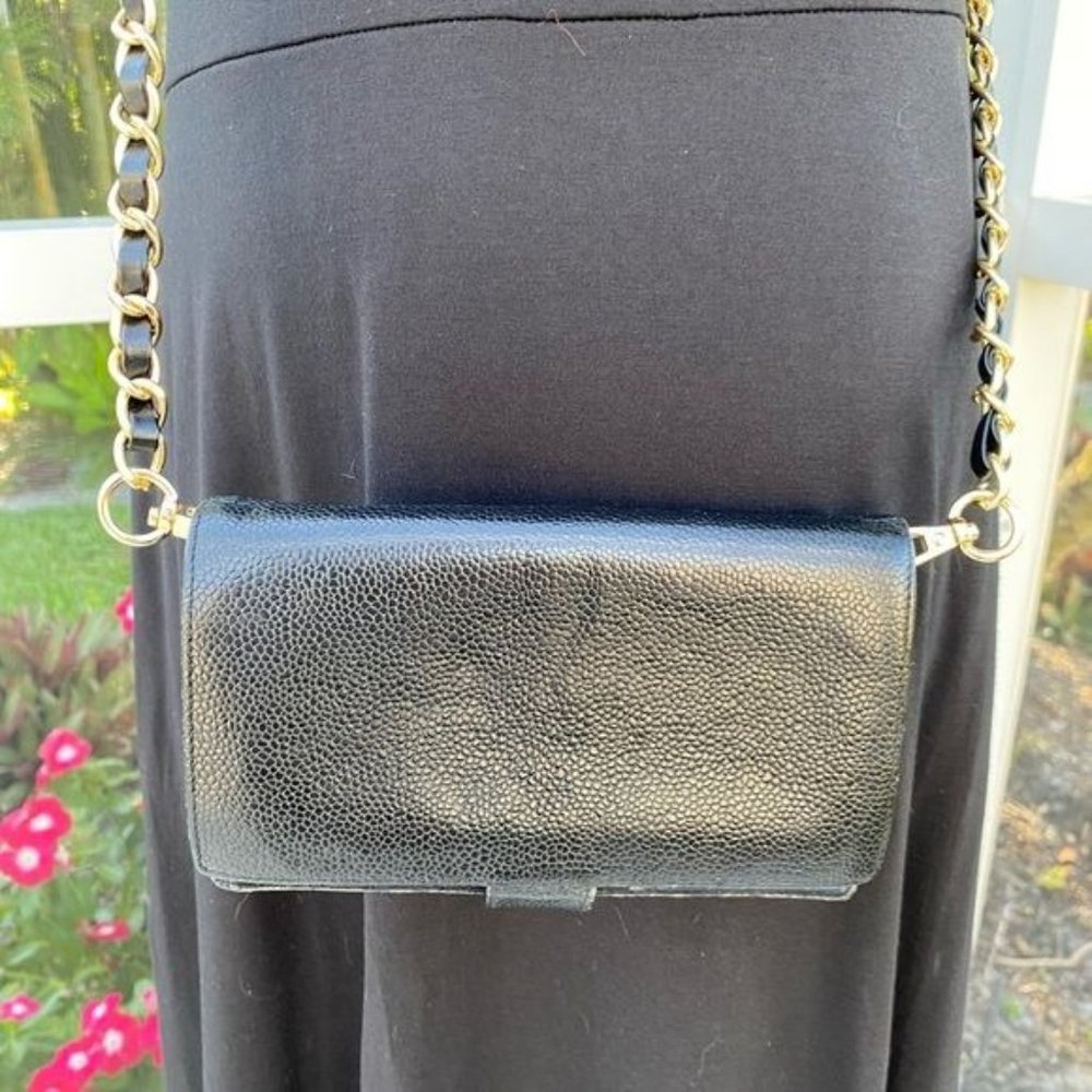 Chanel Black Caviar Leather Wallet on a Chain 100% Authentic - Picture 12 of 12